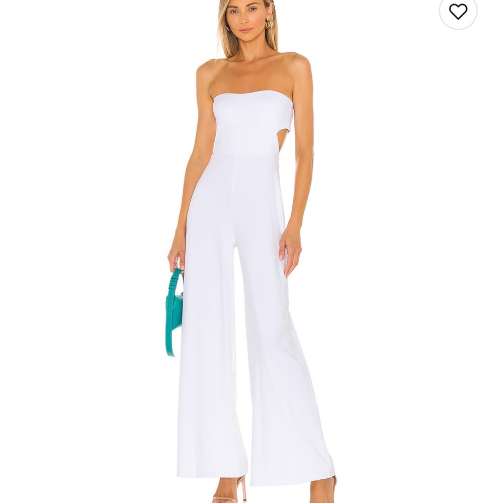 Susana Monaco White Strapless Wide-Leg Jumpsuit